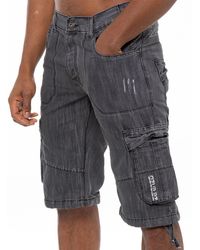 Enzo - Cargo Combat Denim Short - Lyst