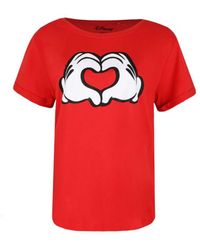 Disney - Love Hands Mickey Mouse T-shirt (rood) - Lyst