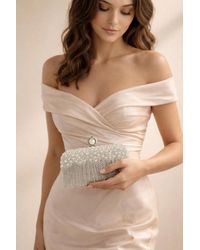 SVNX - Vintage Pearl And Diamante Clutch Bag - Lyst