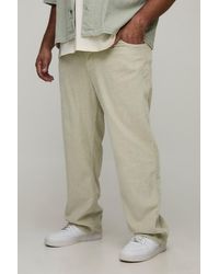 BoohooMAN - Plus Washed Cord Straight Fit Pants - Lyst