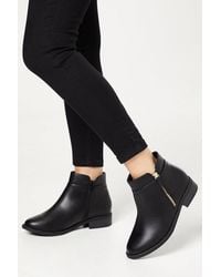 Good for the Sole - Extra Wide Fit Mira Material Mix Zip Flat Ankle Boots - Lyst