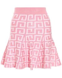 Quiz - Geometric Knit Mini Skirt Viscose - Lyst