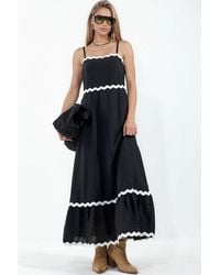 Msn-Collection - Strapless Linen Maxi Dress - Lyst