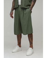 BoohooMAN - Tall Half & Waist Relaxed Longline Linen Blend Jorts - Lyst