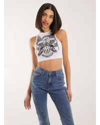 Pink Vanilla - Ribbed Printed Band Vest - Lyst