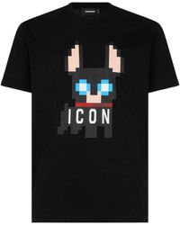 DSquared² - Icons Pixel Dog Logo Cool Fit T-Shirt - Lyst