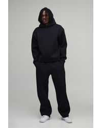 BoohooMAN - Tall Oversized Boxy Bonded Scuba Hoodie & Jogger Tracksuit - Lyst