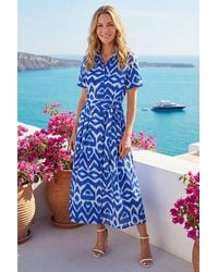 Roman - Petite Stripe Tie Waist Shirt Dress - Lyst