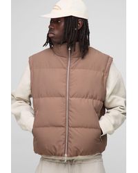 BoohooMAN - Boxy Fit Funnel Neck Puffer Gilet - Lyst
