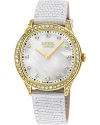 Gevril - Morcote Swiss Diamond Mop, Genuine Italian Leather Watch - Lyst