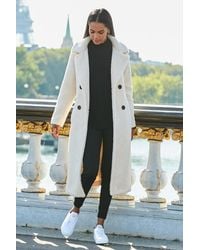 Sosandar - Super Cosy Longline Borg Coat - Lyst