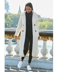 Sosandar - Super Cosy Longline Borg Coat - Lyst