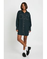 Boohoo - Tall Oversized Button Down Shirt Dress - Lyst