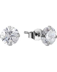 The Jewellery Stockroom - Set Of 2 9Ct 5Mm Square And Circle Cubic Zirconia Stud Earrings - Lyst
