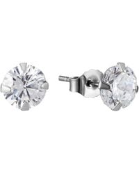 The Jewellery Stockroom - Set Of 2 9Ct 5Mm Square And Circle Cubic Zirconia Stud Earrings - Lyst
