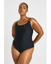 Boohoo - Plus Trim Detail Scoop Neck Swimsuit - Lyst