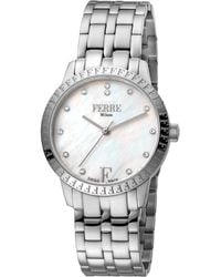 Ferré - Ladie's Mother Of Pearl Dial Stainless Steel Watch - Lyst