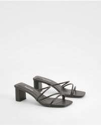 Boohoo - Strappy Low Block Heel Mule - Lyst