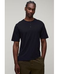 BoohooMAN - Tall Essential Regular Fit Henley T-Shirt - Lyst