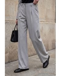 My Fashion - High Waist Pleated Straight Leg Trousers - Lyst