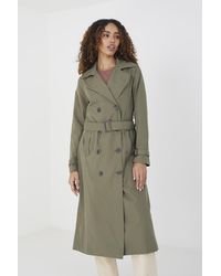Brave Soul - Double-Breasted Longline Trench Coat - Lyst