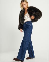 River Island - Straight Leg Jeans Petite Relaxed Cotton - Lyst