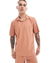 Only & Sons - Plisse Split Neck Polo Co-Ord - Lyst