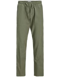 Jack & Jones - Jack And Jones Linnen Blend Relaxed Fit Broek (Olijfgroen) - Lyst