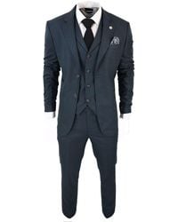 TruClothing - 3-delig Olijfkleurig Pak Met Prince Of Wales-ruit Voor - Lyst