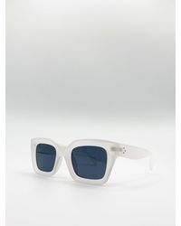 SVNX - Oversized Matte Clear Frame Cat Eye Sunglasses - Lyst