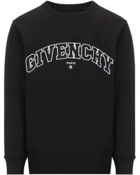 Givenchy - Sweatshirt Met Geborduurd Logo En Ronde Hals In Zwart - Lyst