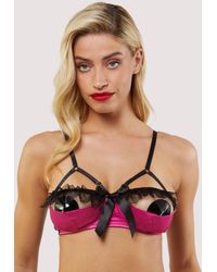 Bettie Page Lingerie - Inga Ruffle Balconette Bra - Lyst