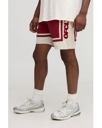 BoohooMAN - Elasticated Waist Relaxed Colour Block Twill Shorts - Lyst