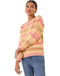 Roman - Cable Stripe Knit Jumper - Lyst