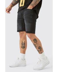 BoohooMAN - Skinny Stretch Denim Shorts In Black - Lyst