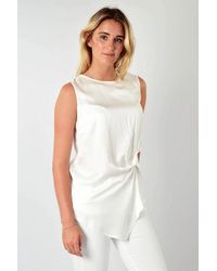 Secret Label - Round Neck Twist Front Sleeveless Blouse - Lyst