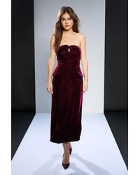 Runway - 1.8.1.8 Stretch Velvet Strapless Dress - Lyst