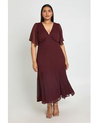 Boohoo - Plus Angel Sleeve Midaxi Dress - Lyst