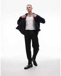 TOPMAN - Premium Taper Wool Mix Tux Suit Trouser With Elasticated Waist - Lyst