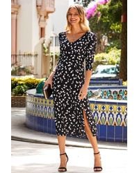Sosandar - Fleck Print Fit & Flare Midi Dress - Lyst