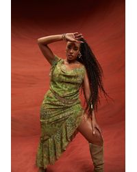 Boohoo - Plus Snake Print Ruffle Maxi Dress - Lyst