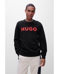 HUGO - Dem Large Logo Crew Neck Sweatshirt Size: S - Lyst