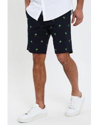 Threadbare - Cotton 'Tropez' Embroidered Palm Chino Shorts - Lyst