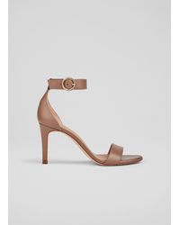 LK Bennett - Ivy Nude 3 Leather Single Strap Sandals - Lyst