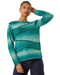 Roman - Colour Block Knit Jumper - Lyst