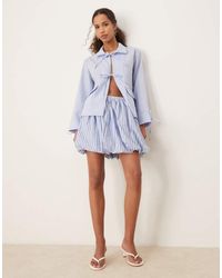 Ghospell - Stripe Puffball Mini Skirt - Lyst