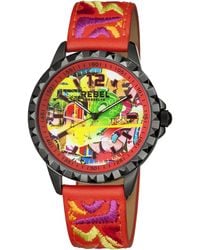 Rebel - Dumbo Dial Leather Watch - Lyst