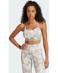 adidas - Aeroreact Training Essentials Light-Support Allover Print Bra - Lyst