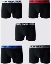 BoohooMAN - 5 Pack With Multi Waistband Boxers - Lyst