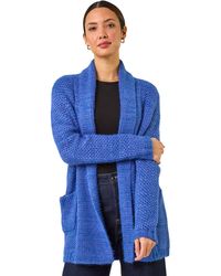 Roman - Fluffy Textured Knit Cardigan - Lyst